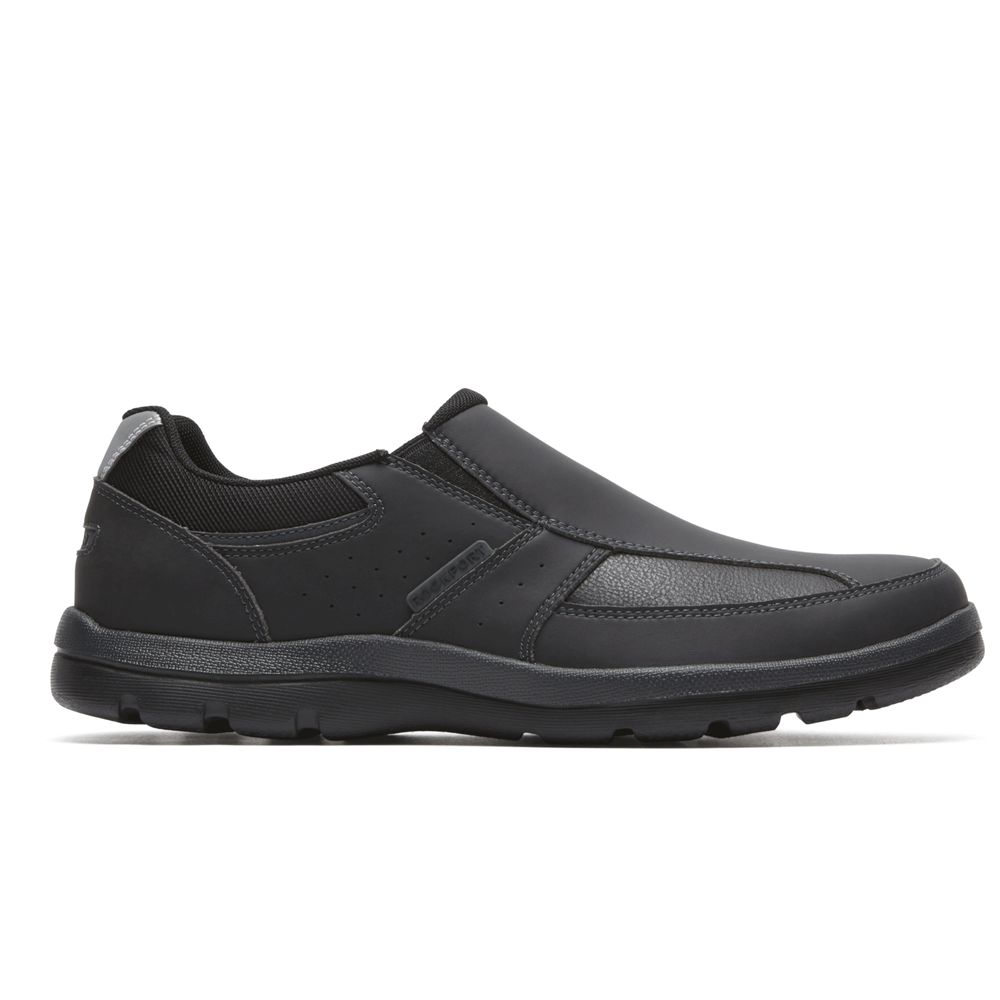 Rockport Get Your Kicks Slip-On - Mens Walking Shoes - Black - NZ (XIT-671340)